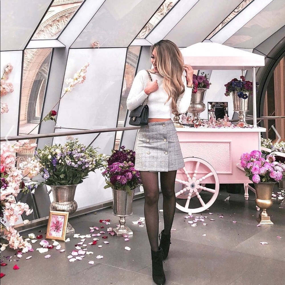 Showpo Grey Check Skirt BRAND NEW